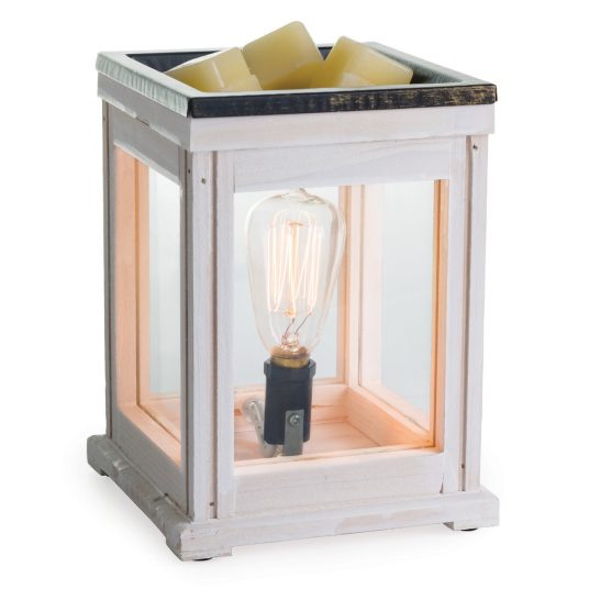White Weathered Wooden Vintage Bulb Wax Melt Warmer