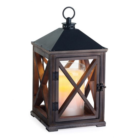 Weathered Espresso Wooden Lantern Candle Warmer
