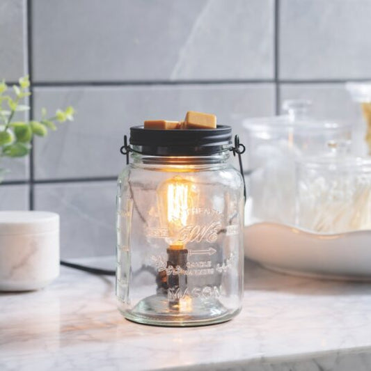 Glass Mason Jar Vintage Bulb Illumination Wax Melt Warmer