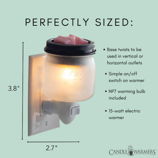 Pluggable Mason Jar Melt Warmer