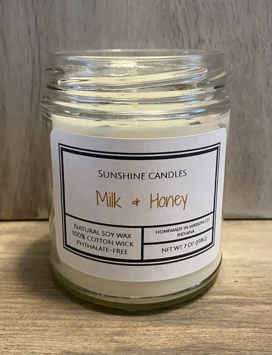 Milk and Honey Candle 7oz with Obsidian Chips